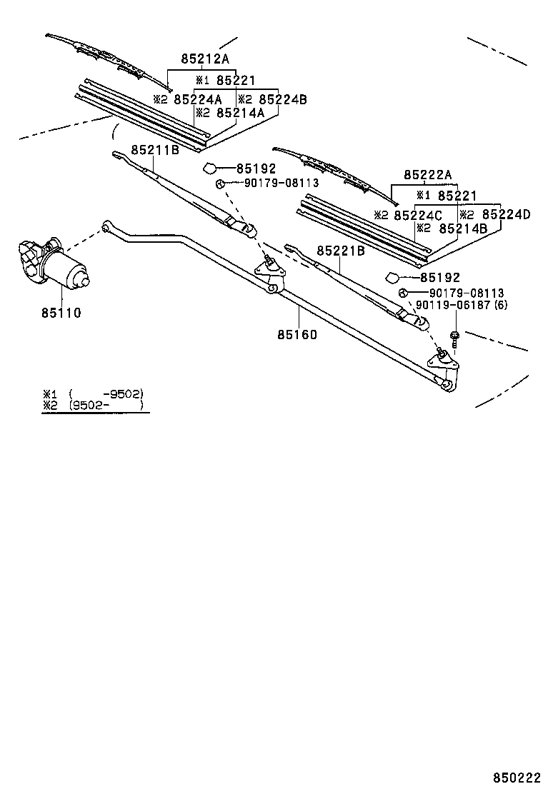 85214-04011 RUBBER, WIPER, RH product image