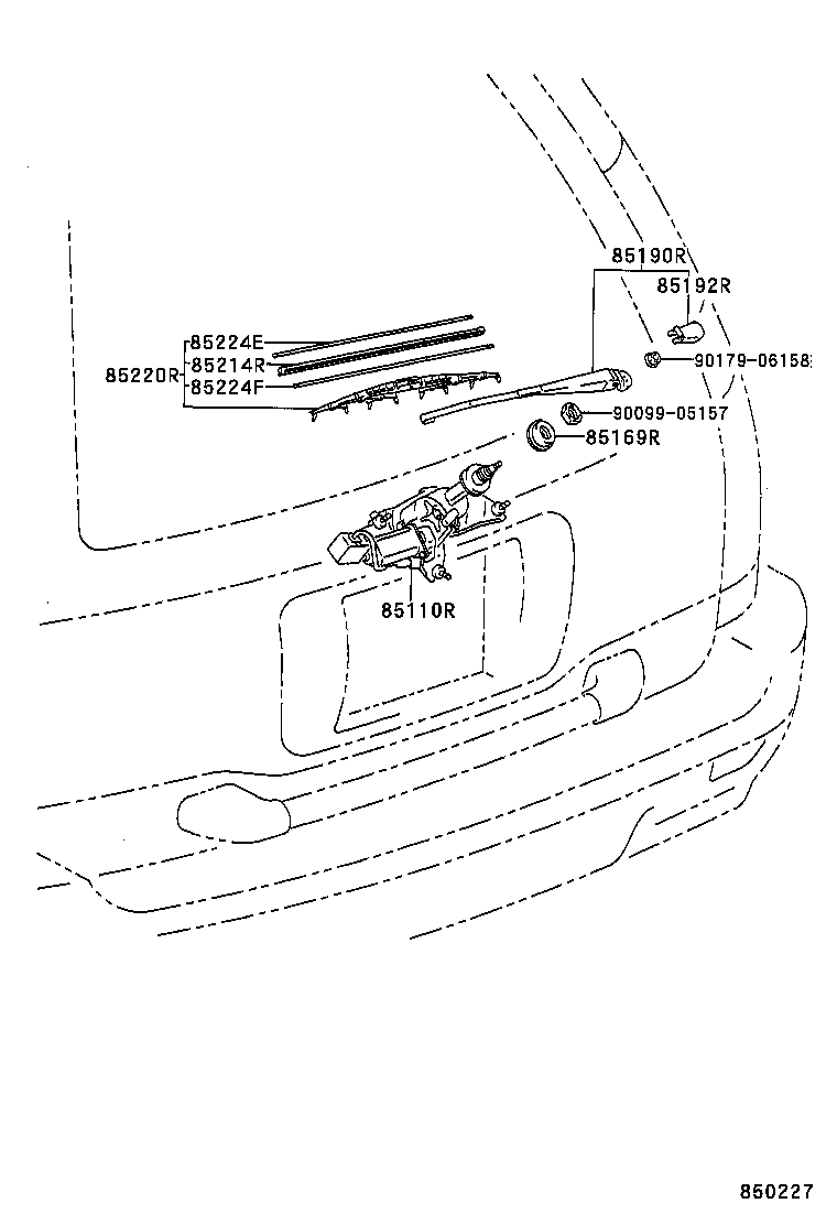 85242-60021 BLADE ASSY, REAR WIPER product image