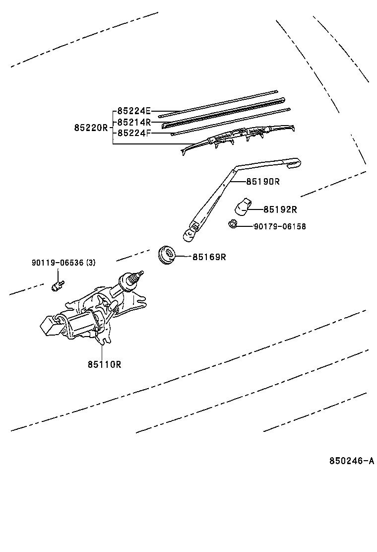 85214-12290 RUBBER, REAR WIPER product image