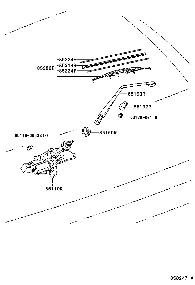 85214-12290 RUBBER, REAR WIPER product image