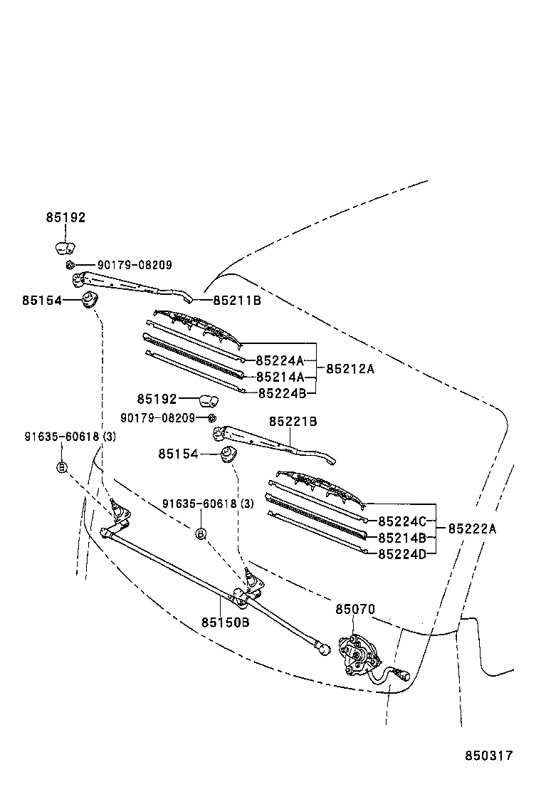 85214-60040 RUBBER, WIPER, LH product image
