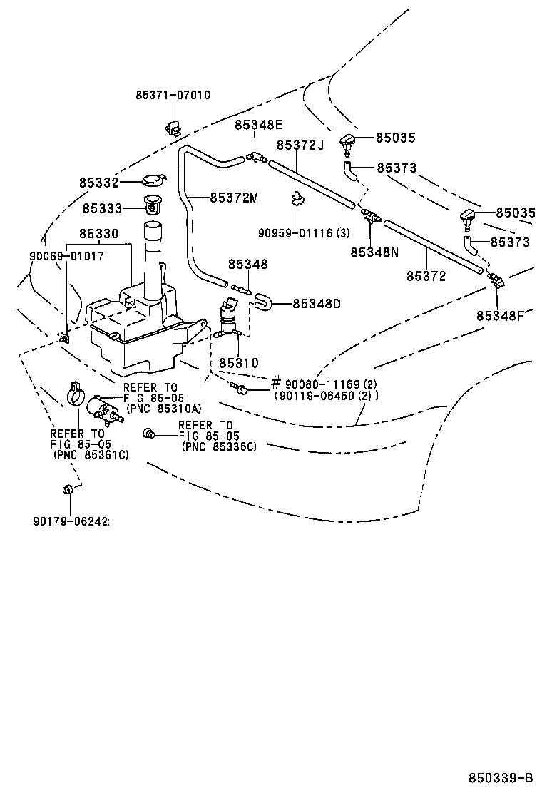 85315-07010 JAR ASSY, WINDSHIELD WASHER product image