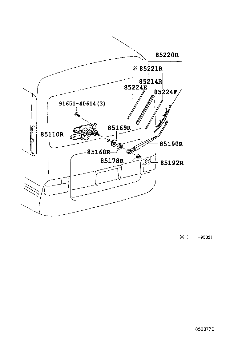85130-36020 MOTOR ASSY, REAR WIPER product image