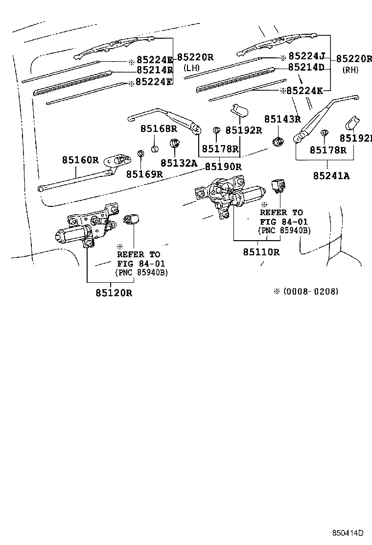 85170-60100 LINK ASSY, REAR WIPER product image