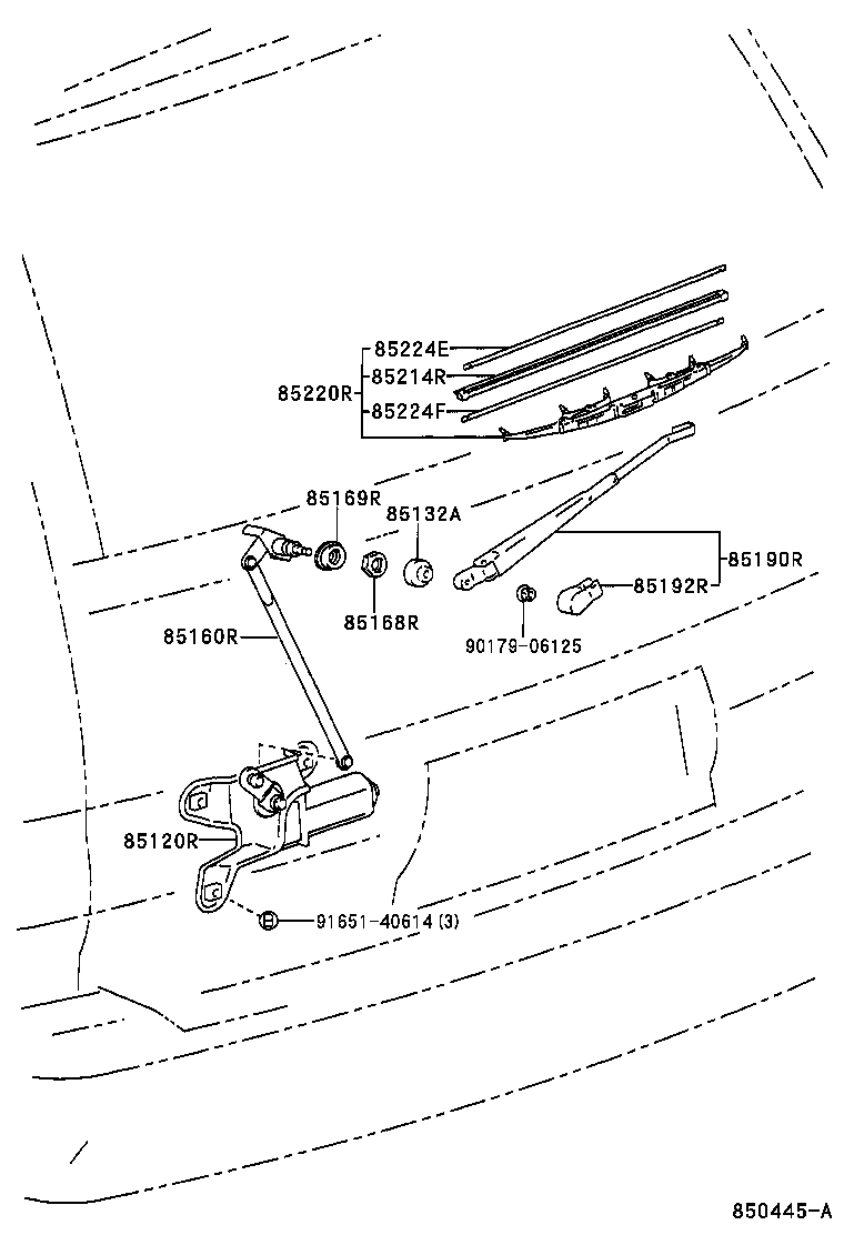 85242-28040 BLADE ASSY, REAR WIPER product image