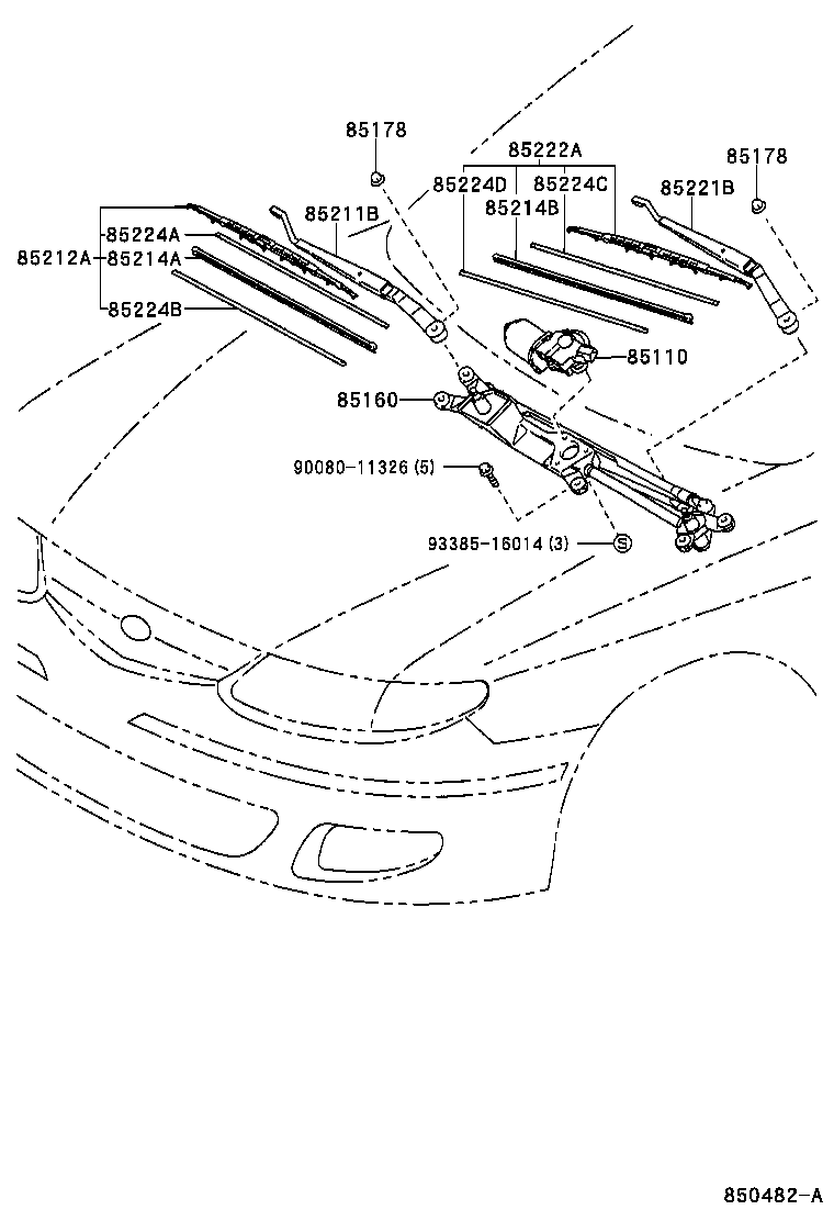 85214-06010 RUBBER, WIPER, RH product image