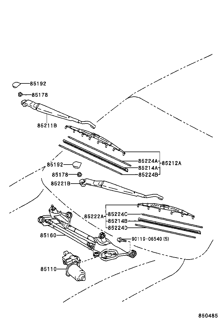 85214-44010 RUBBER, WIPER, RH product image