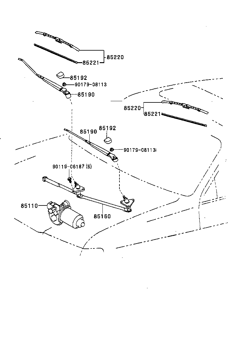 85110-16430 MOTOR ASSY, WINDSHIELD WIPER product image