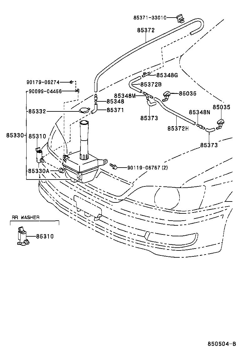 85381-32050 NOZZLE SUB-ASSY, WASHER product image