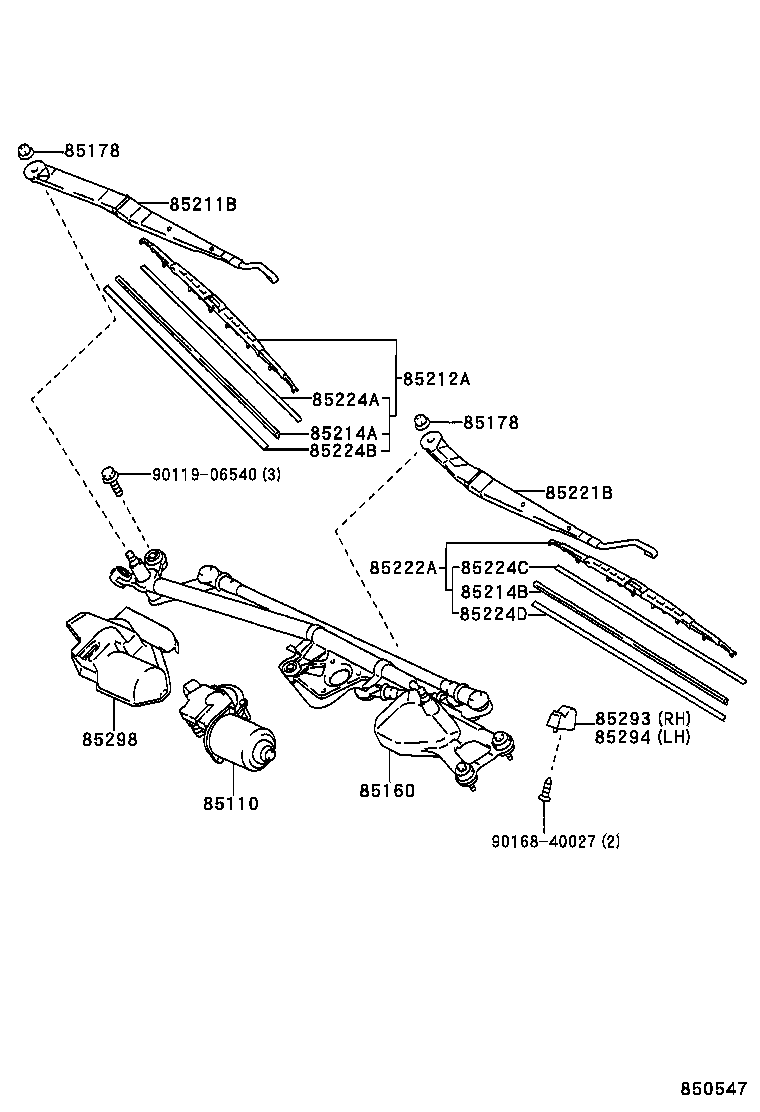 85214-40080 RUBBER, WIPER, RH product image