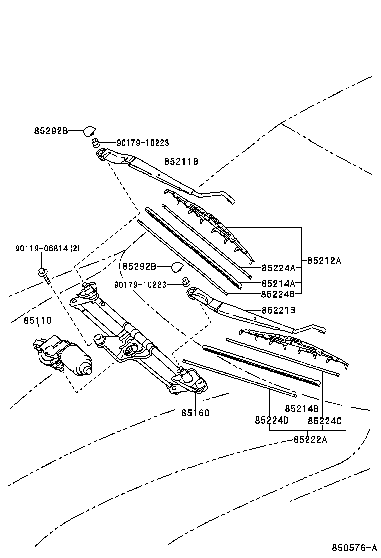 85214-33080 RUBBER, WIPER, RH product image