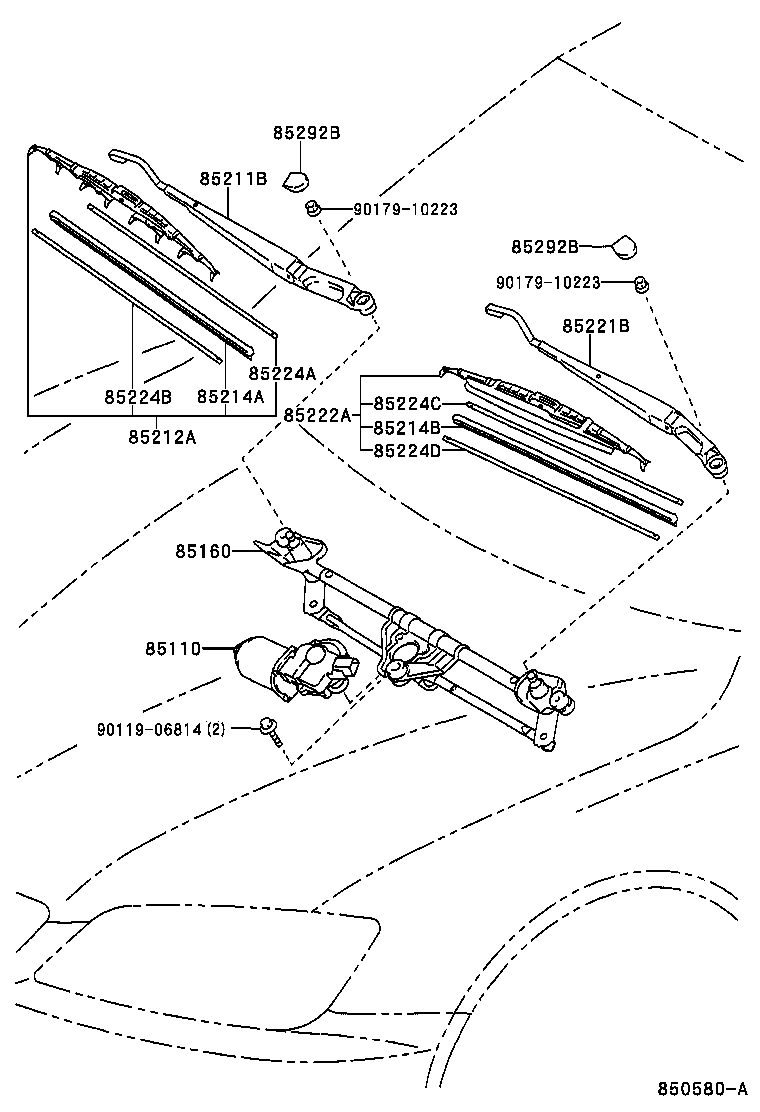 85214-33080 RUBBER, WIPER, RH product image