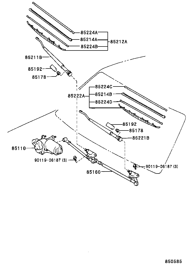 85214-0C010 RUBBER, WIPER, RH product image