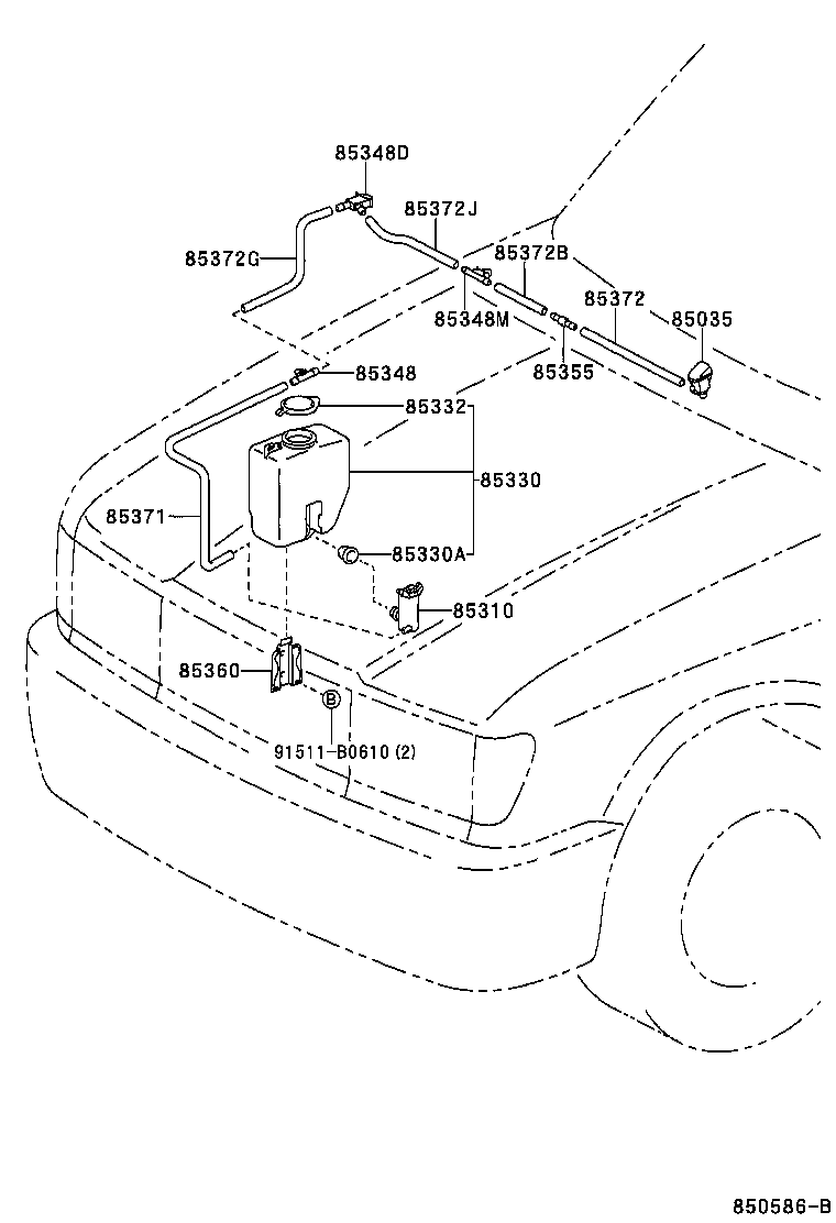 85315-0B020 JAR ASSY, WINDSHIELD WASHER product image