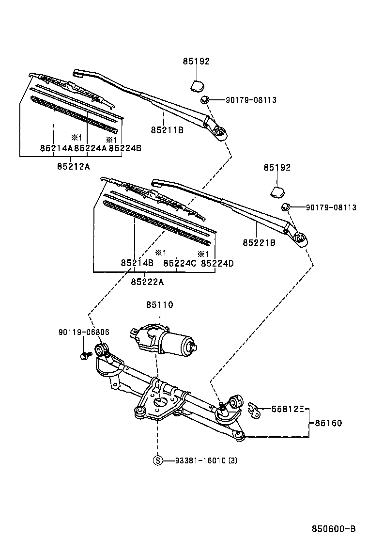 85150-52080 LINK ASSY, WINDSHIELD WIPER product image