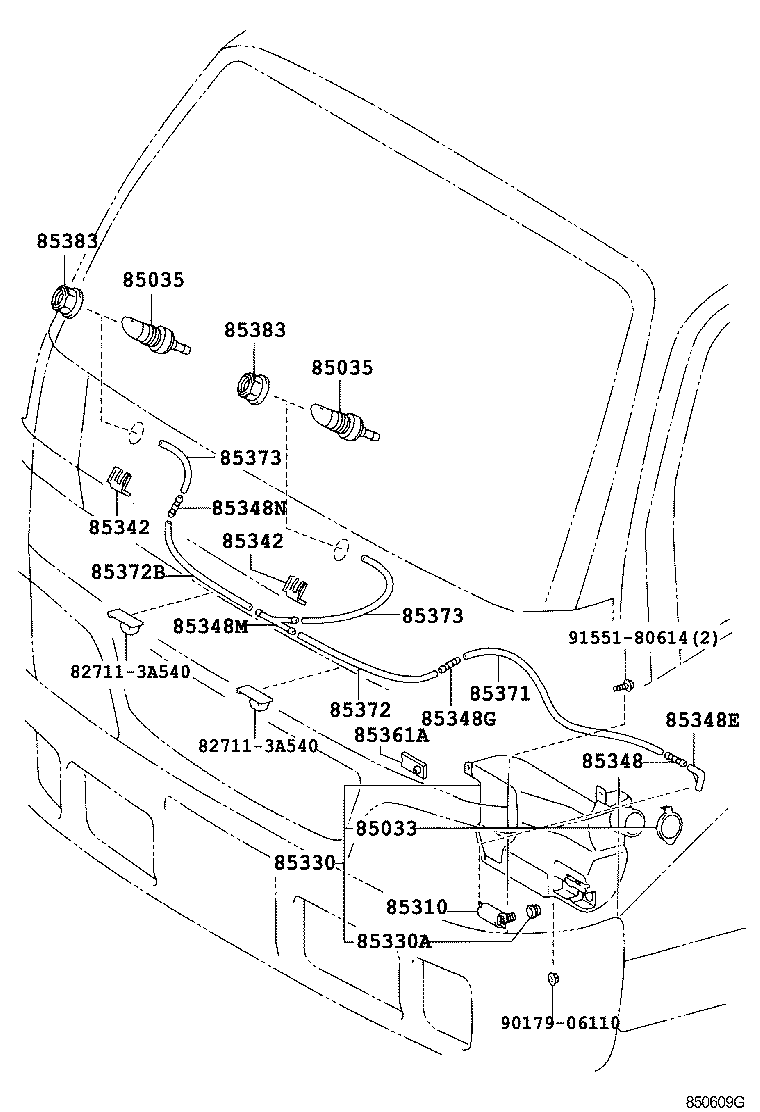 85316-0W030 CAP ASSY, WINDSHIELD WASHER product image