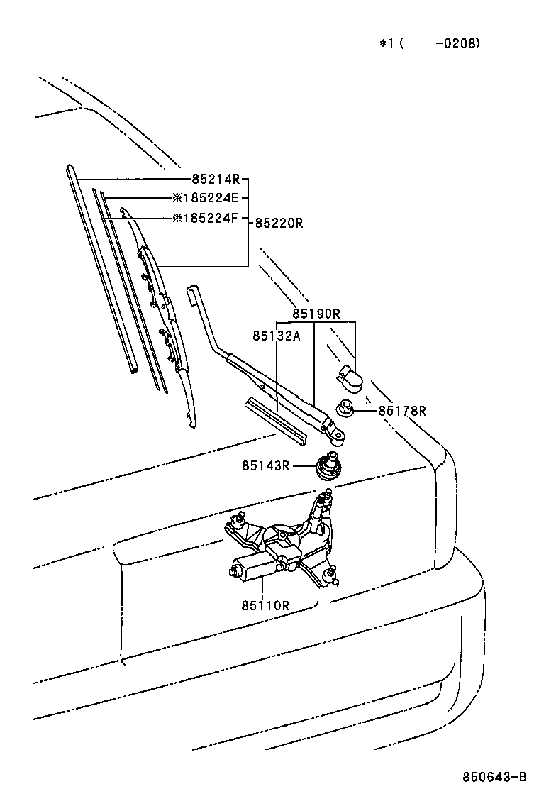 85214-32080 RUBBER, REAR WIPER product image