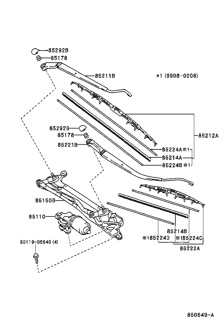 85214-44070 RUBBER, WIPER, RH product image