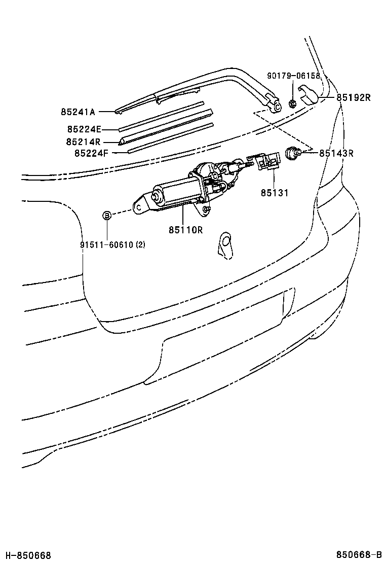 85240-52010 BLADE ASSY, REAR WIPER product image