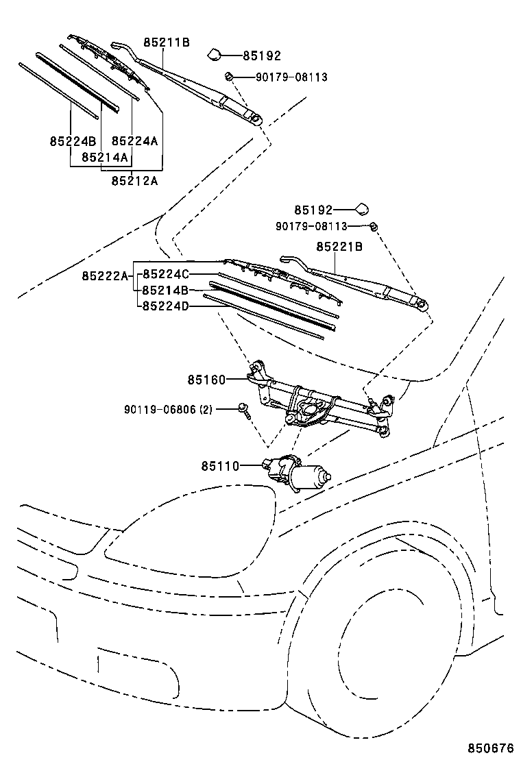 85214-44020 RUBBER, WIPER, RH product image