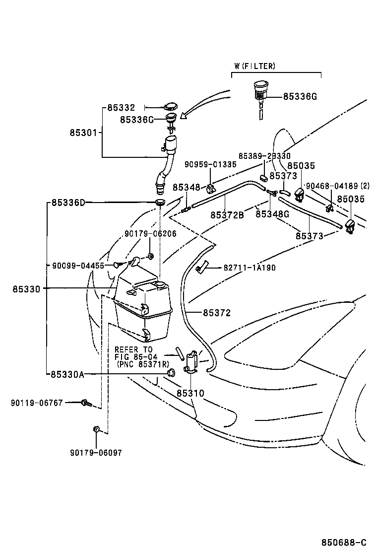 85315-20590 JAR ASSY, WINDSHIELD WASHER product image