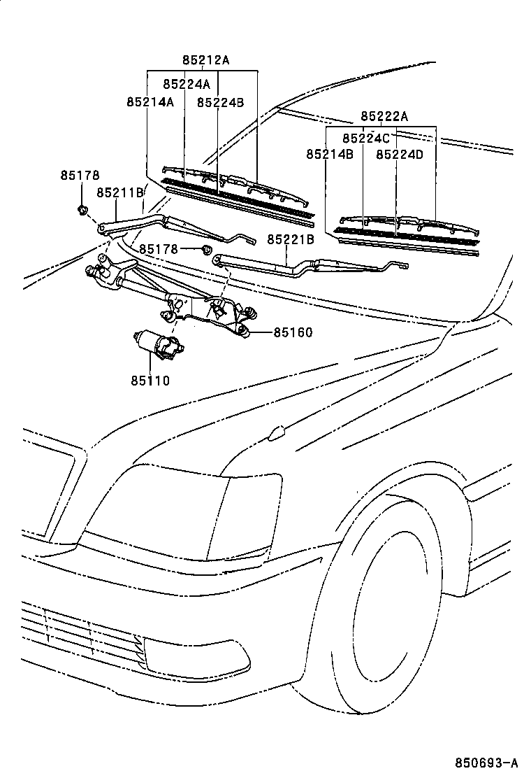 85214-30370 RUBBER, WIPER, LH product image