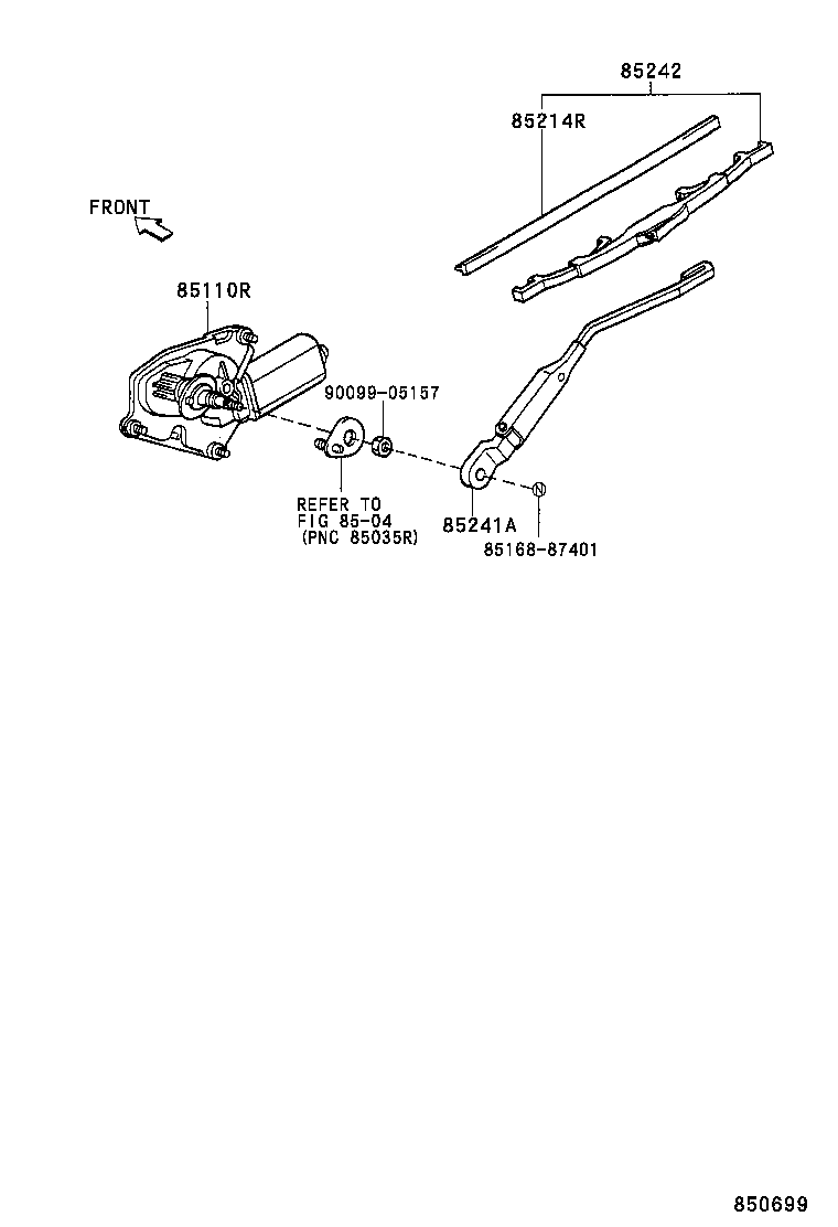 85130-87402 MOTOR ASSY, REAR WIPER product image
