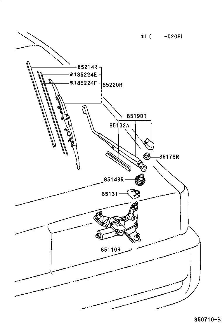 85222-60170 BLADE ASSY, REAR WIPER product image