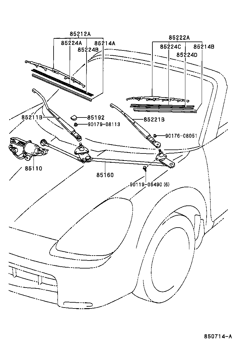 85214-17050 RUBBER, WIPER, RH product image