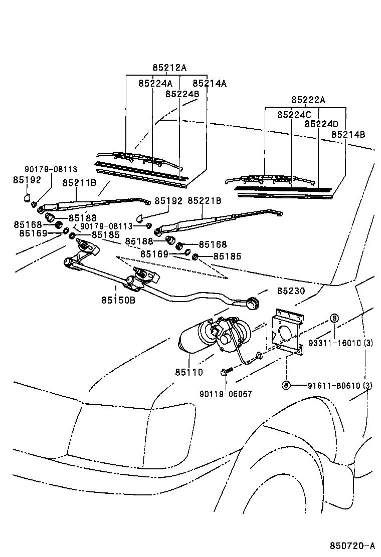 85214-0B010 RUBBER, WIPER, RH product image