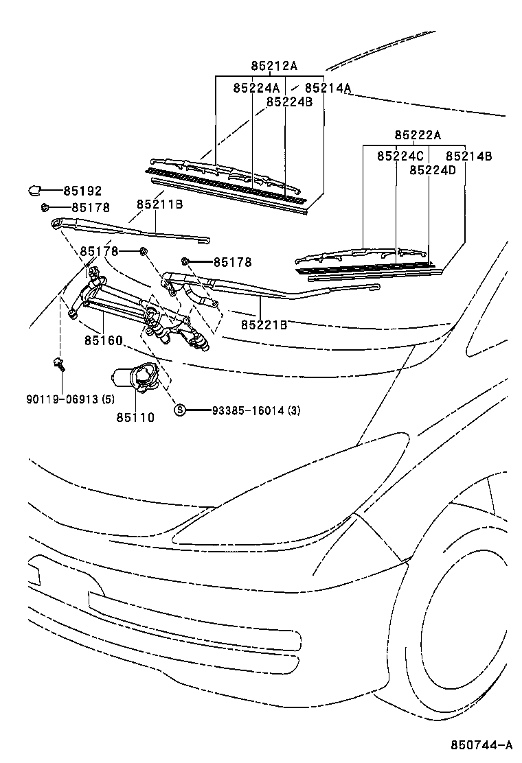 85214-28030 RUBBER, WIPER, RH product image
