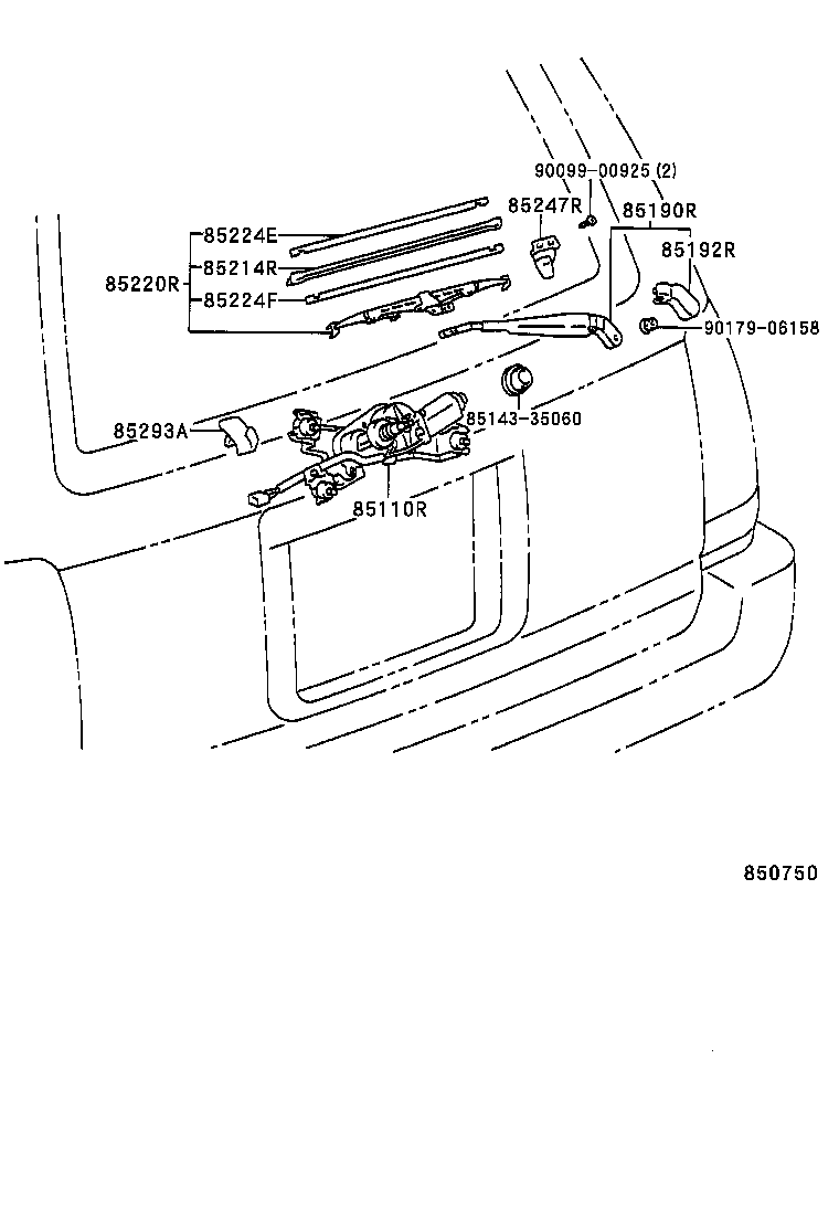 85242-35010 BLADE ASSY, REAR WIPER product image