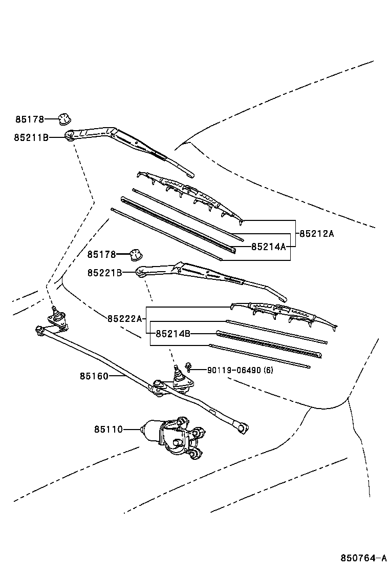 85214-YC020 RUBBER, WIPER, RH product image