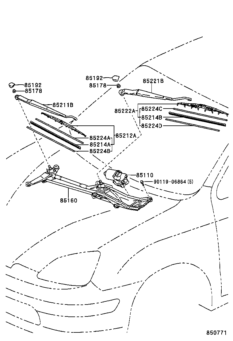 85214-44040 RUBBER, WIPER, RH product image