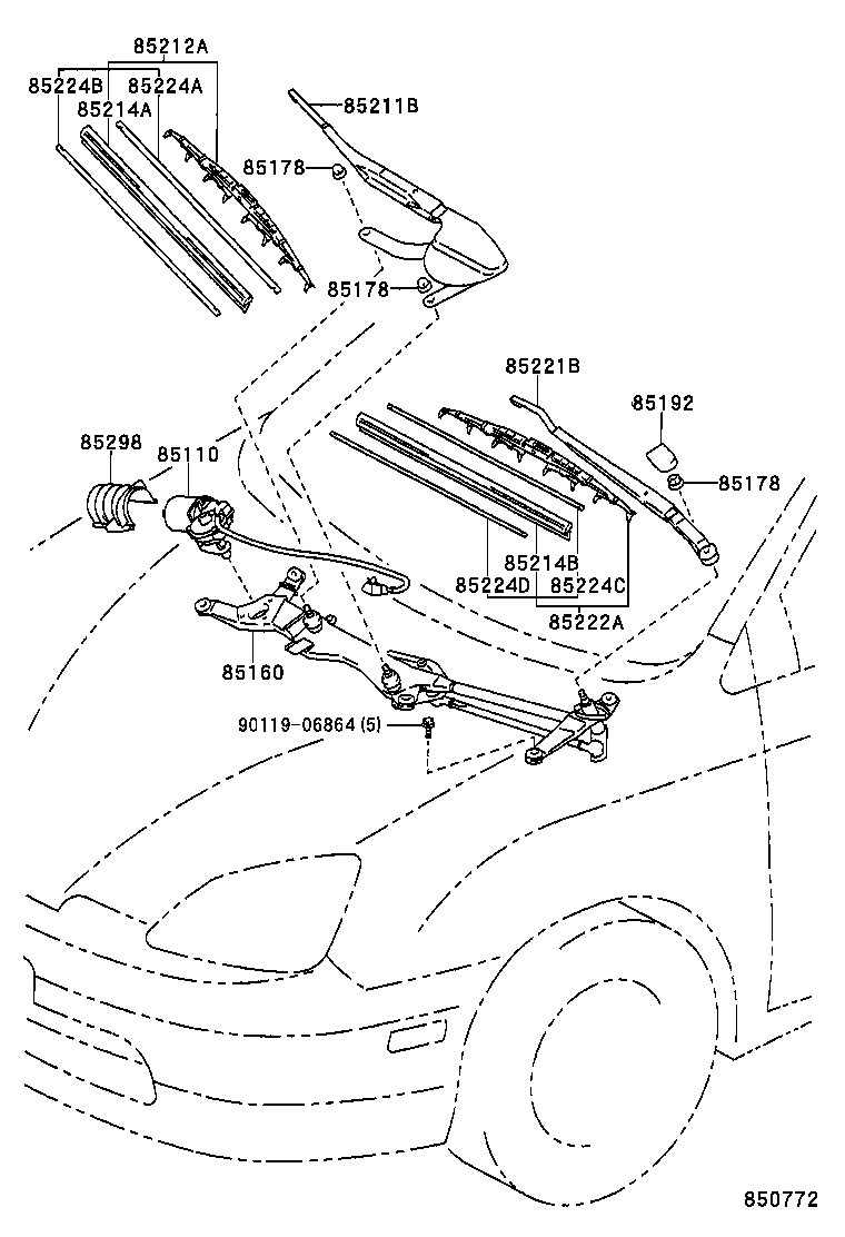 85214-44040 RUBBER, WIPER, RH product image