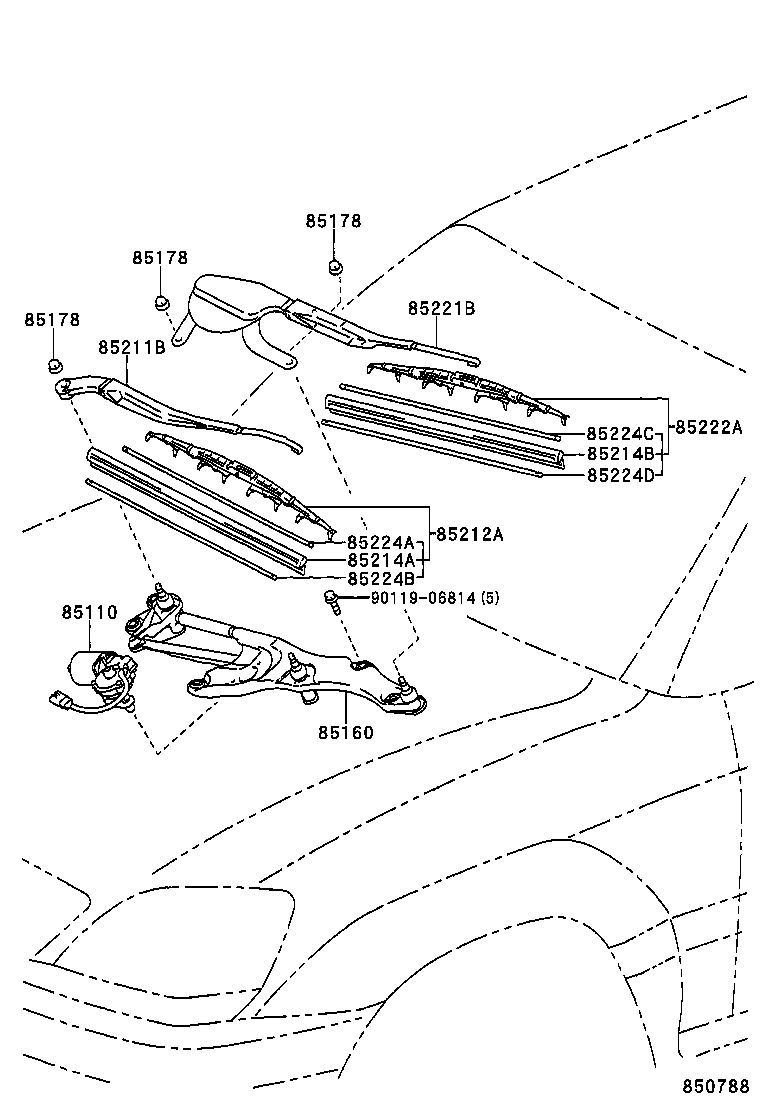 85212-48070 BLADE, FR WIPER, RH product image