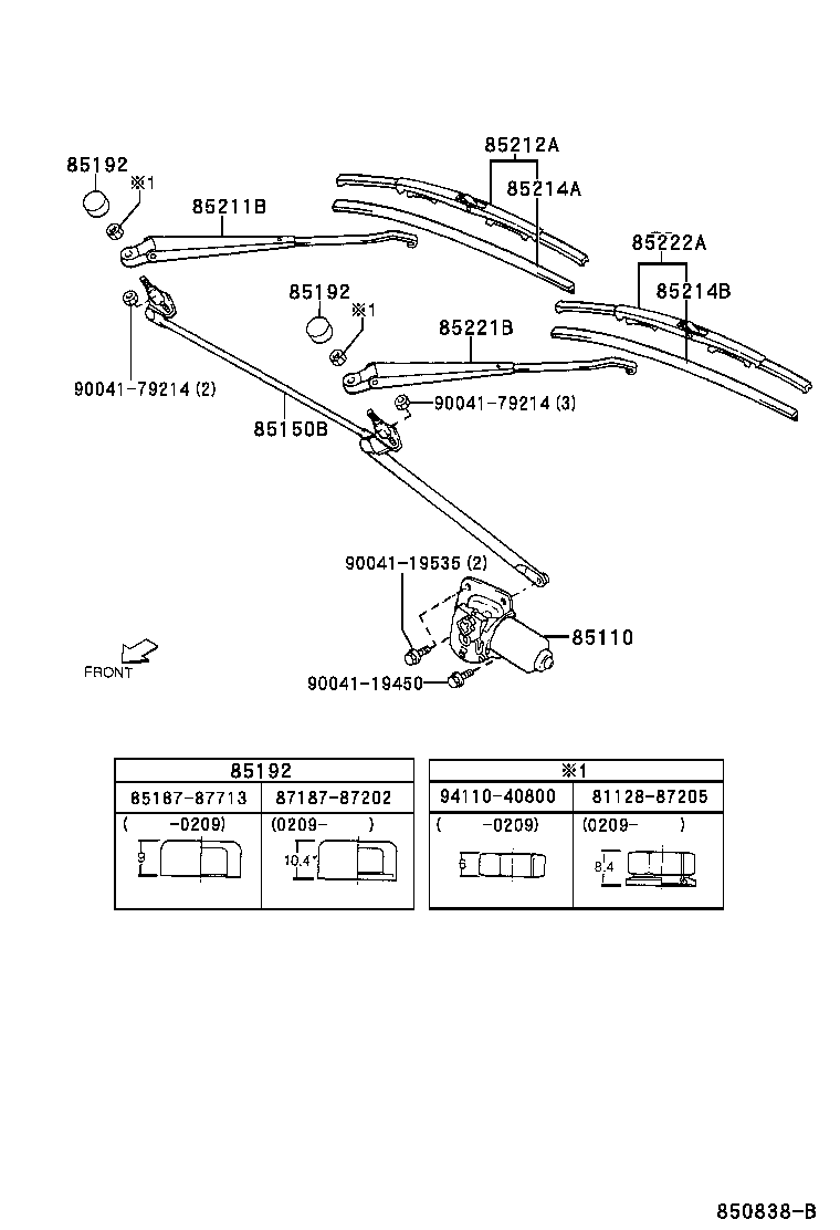 85221-97502 RUBBER, WIPER, RH product image