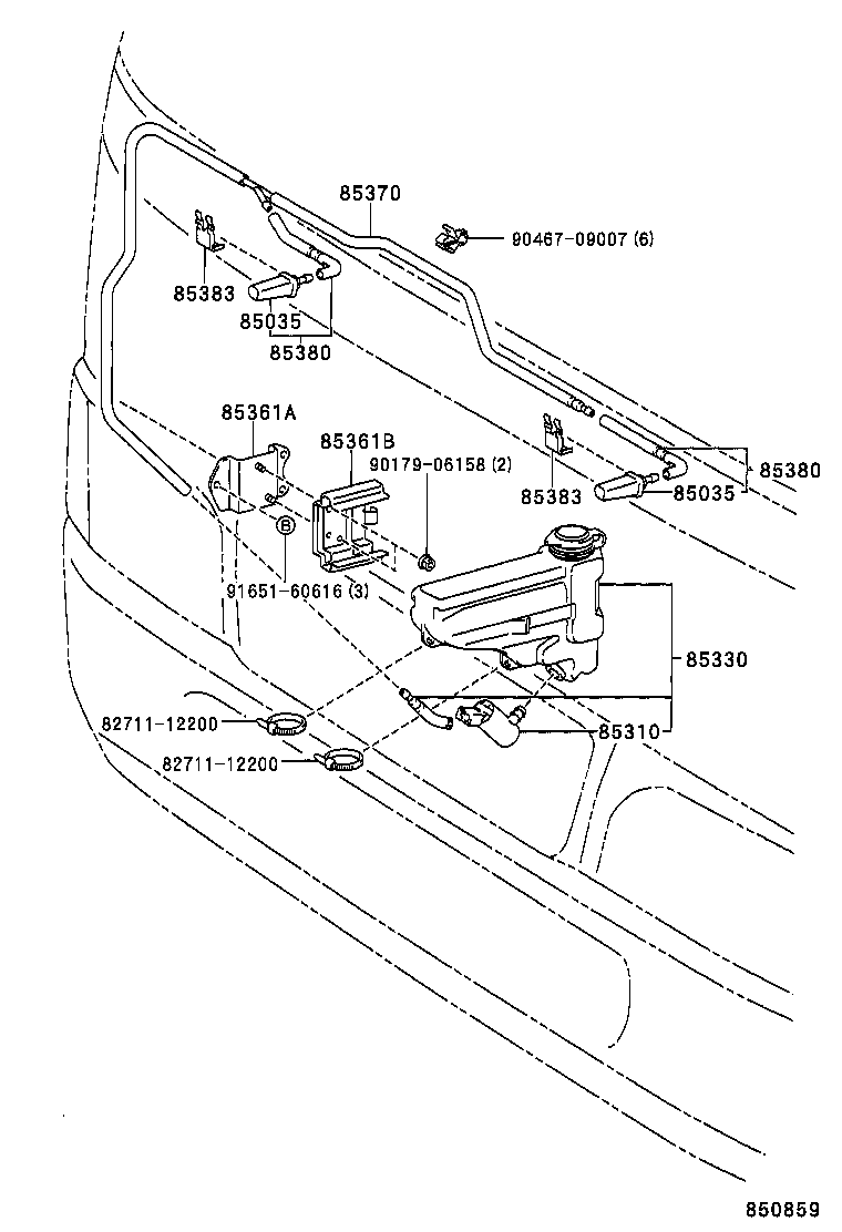 85330-36170 MOTOR AND PUMP ASSY, WINDSHIELD WASHER product image