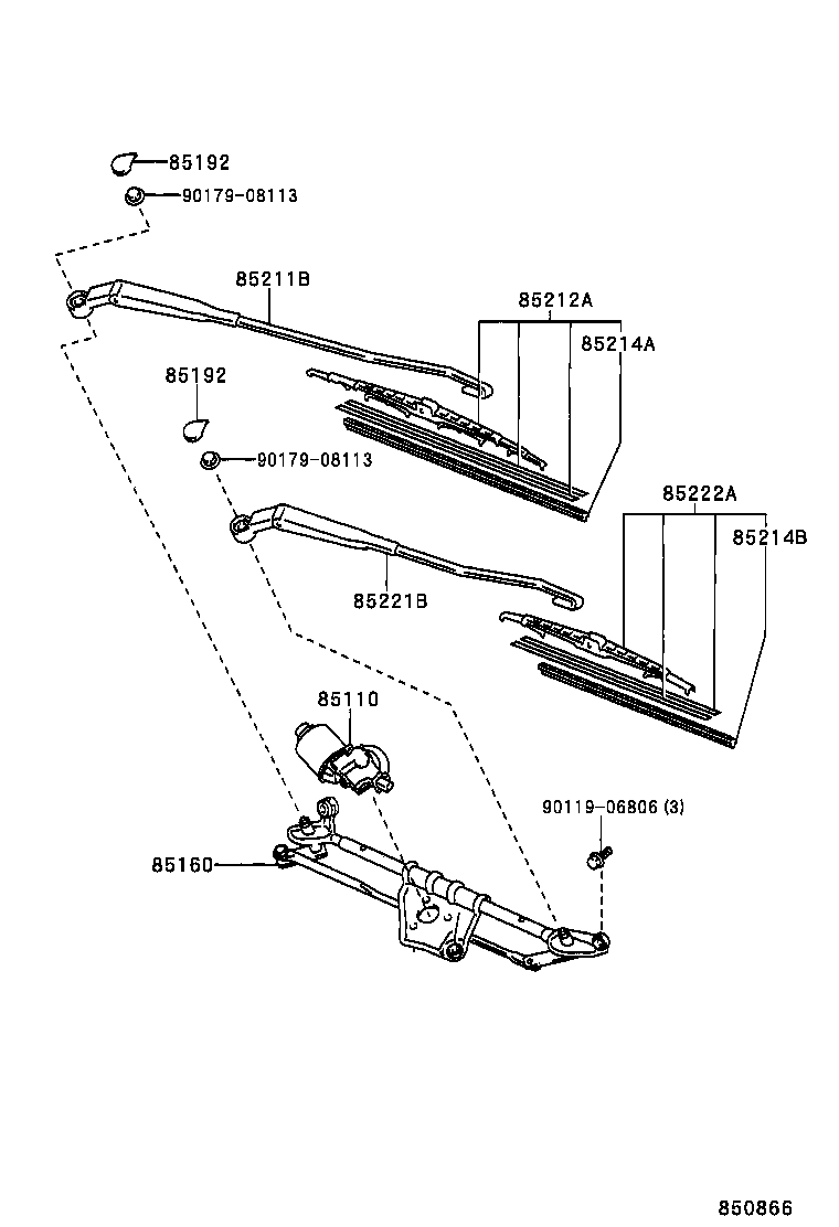 85212-0D010 BLADE, FR WIPER, RH product image