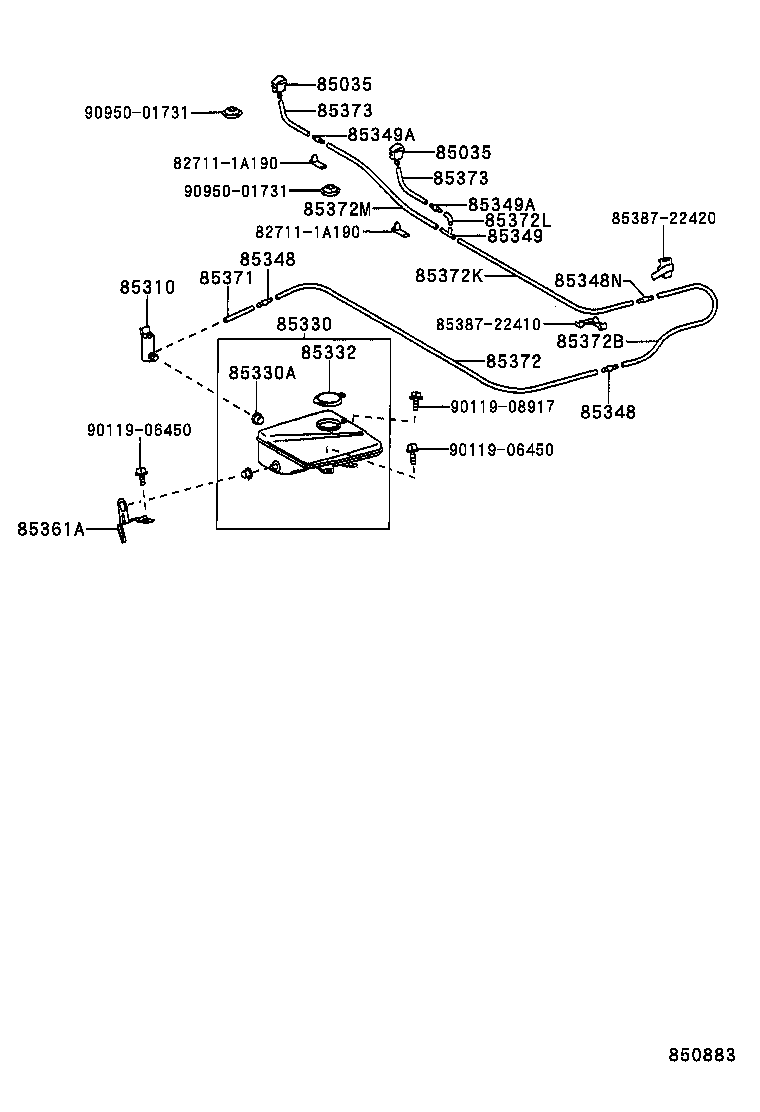 85315-22200 JAR ASSY, WINDSHIELD WASHER product image