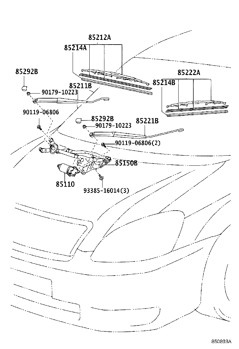 85214-44130 RUBBER, WIPER, RH product image