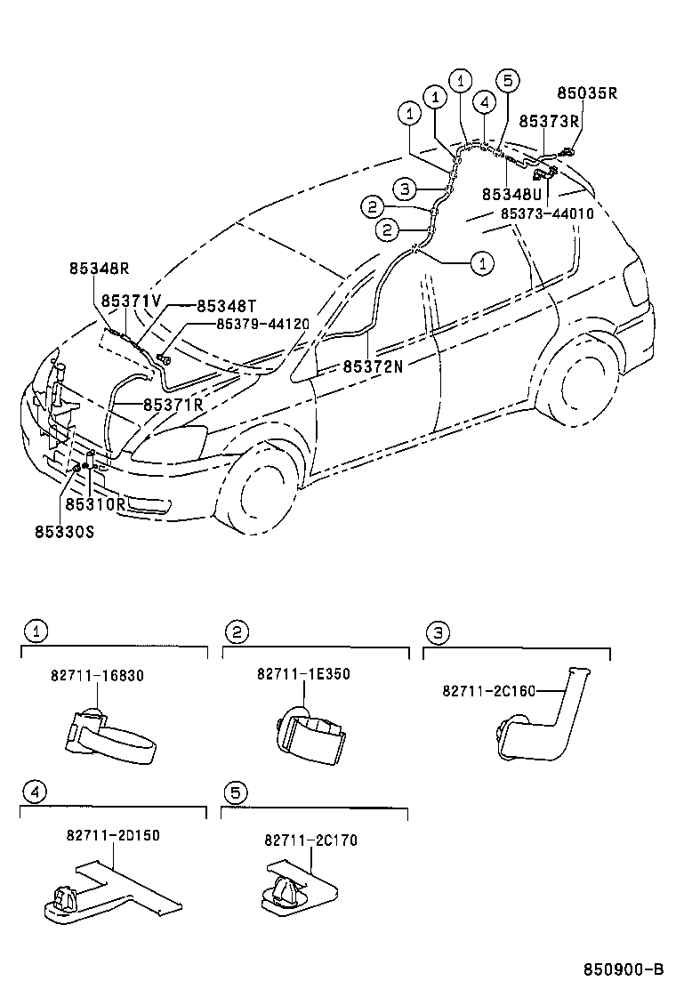 85330-60140 MOTOR ASSY, REAR WASHER product image