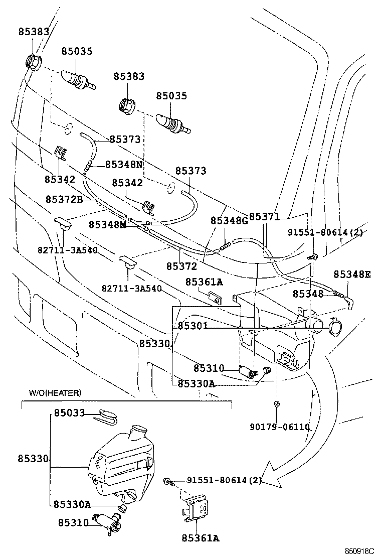 85315-25040 JAR ASSY, WINDSHIELD WASHER product image