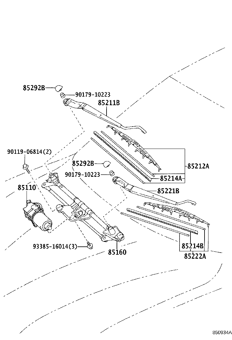85214-33080 RUBBER, WIPER, RH product image