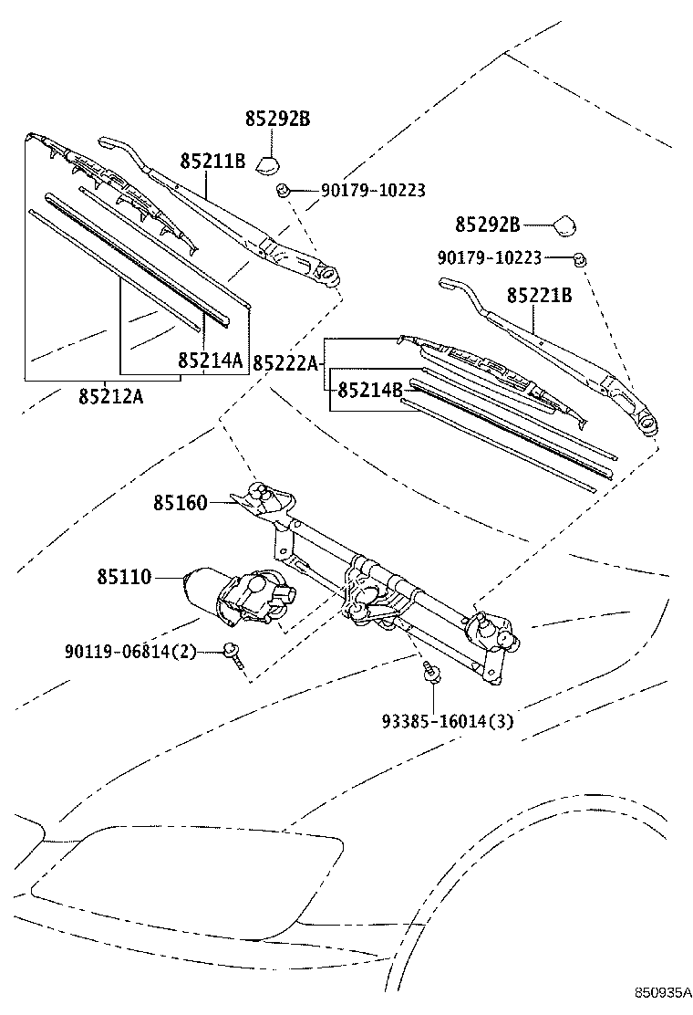 85214-33080 RUBBER, WIPER, RH product image