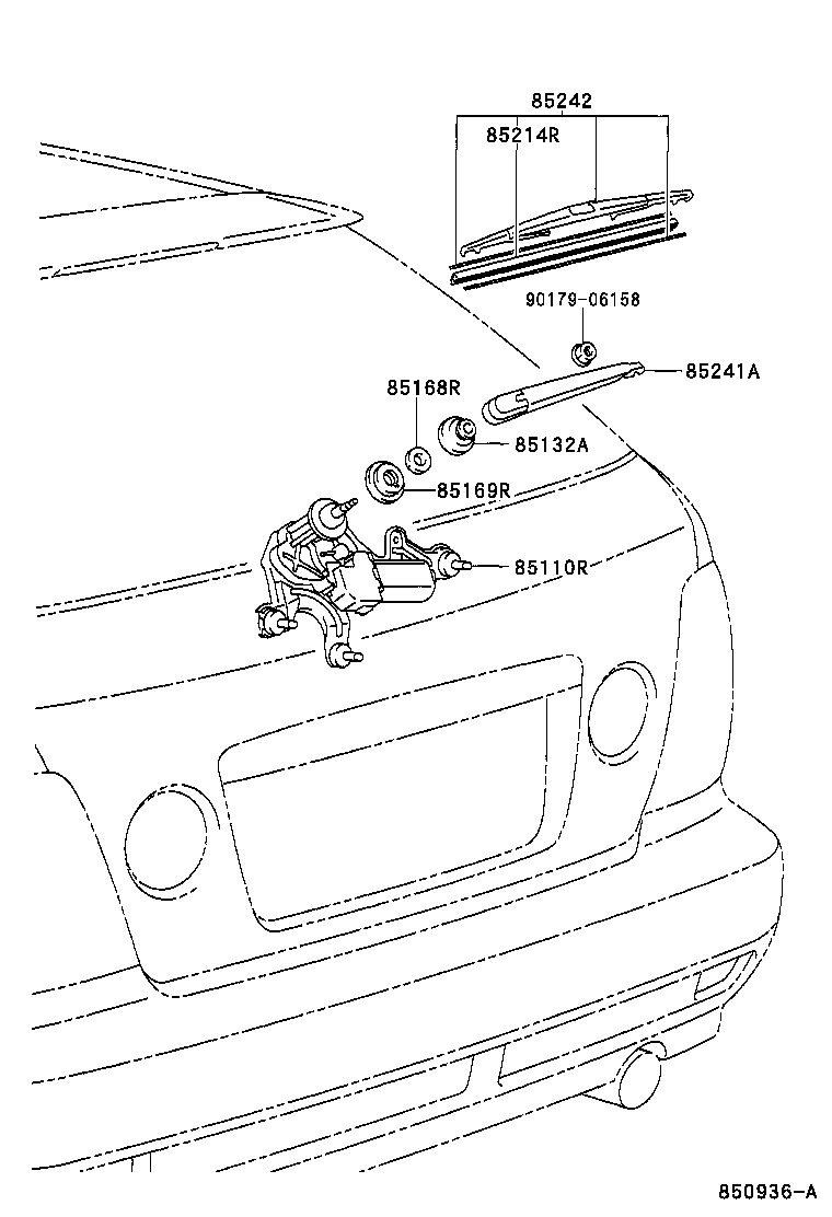 85132-53010 COVER, REAR WIPER SHAFT product image