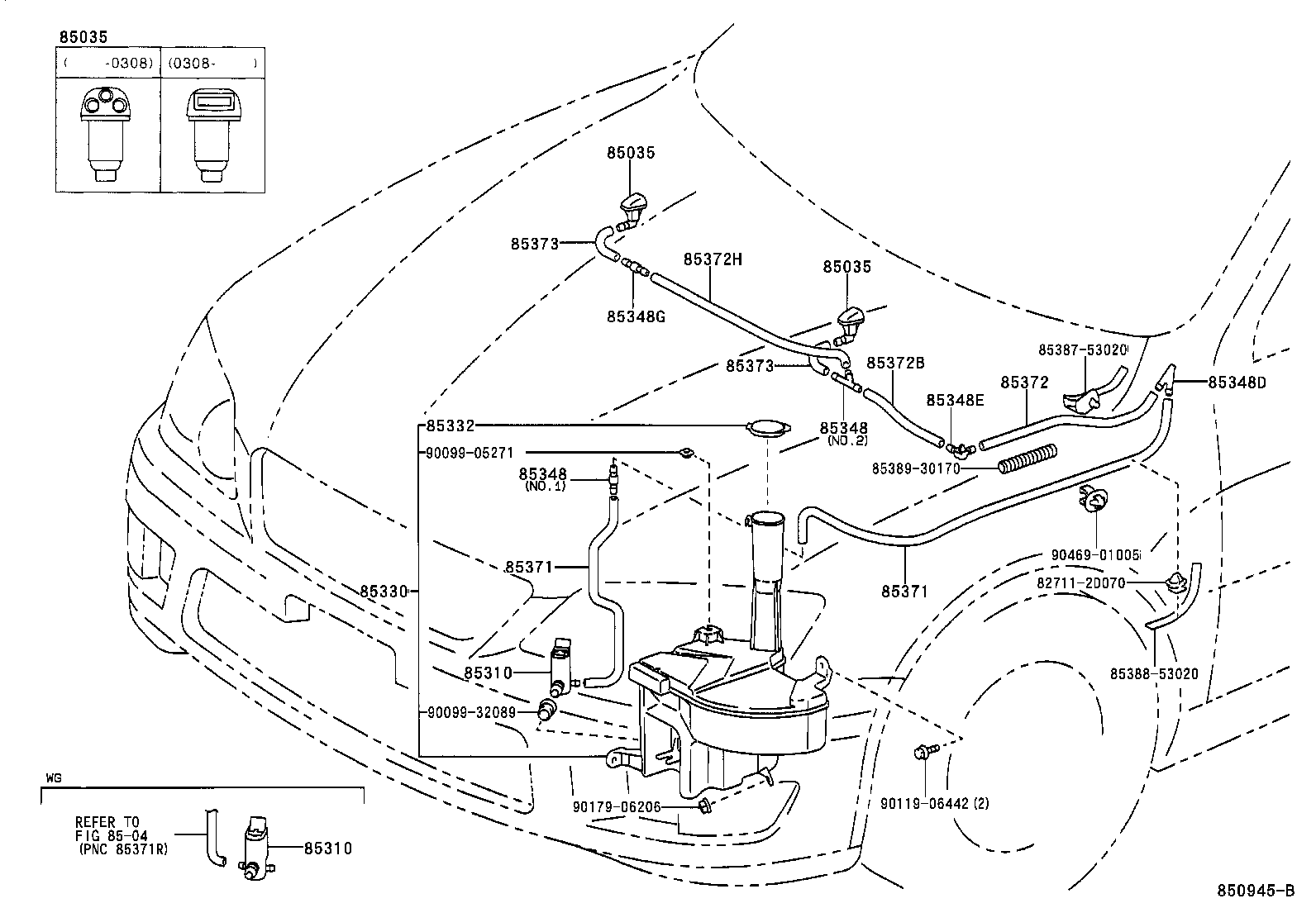 85330-50030 MOTOR AND PUMP ASSY, WINDSHIELD WASHER product image