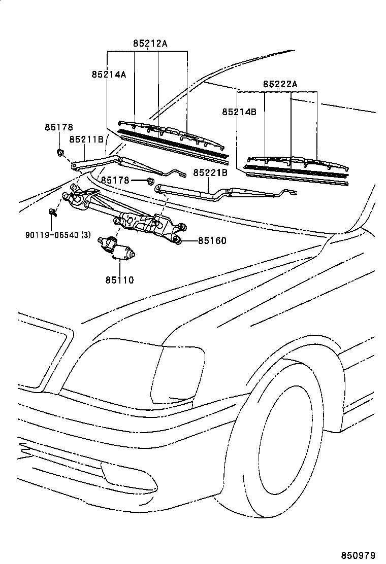 85214-30370 RUBBER, WIPER, LH product image