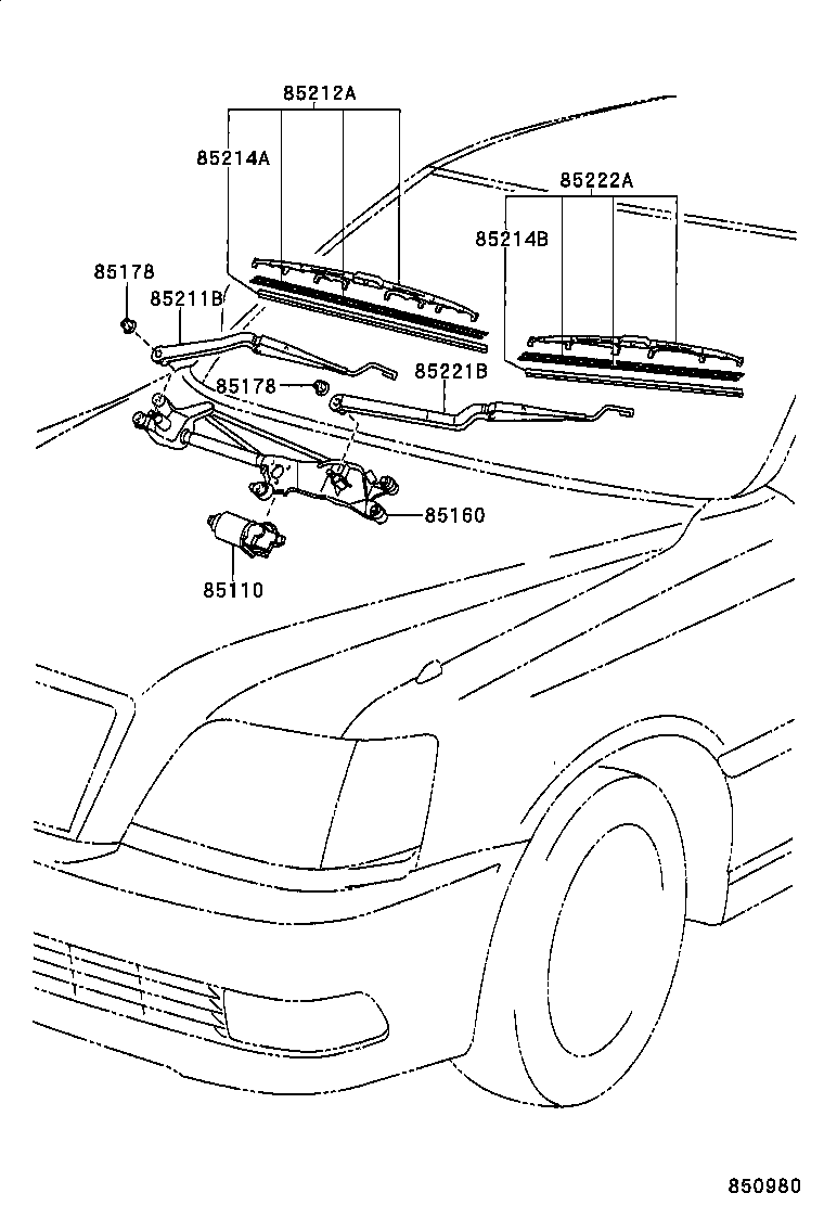 85214-30370 RUBBER, WIPER, LH product image