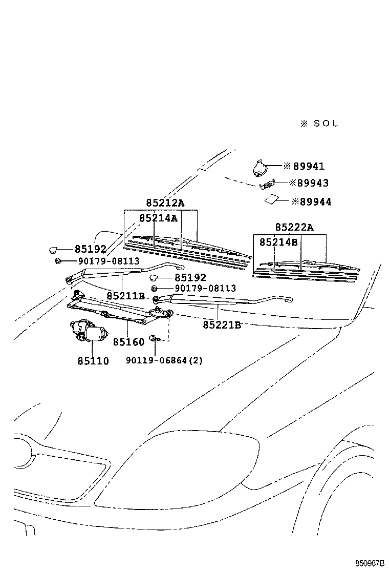 85110-1A050 MOTOR ASSY, WINDSHIELD WIPER product image